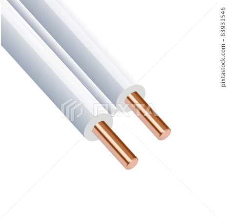 Two Color Copper Wire Flexible two-wire electrical copper cable... - Stock Illustration ...