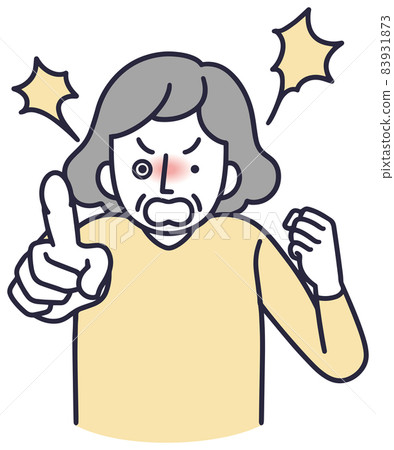 Angry senior female simple illustration Angry senior female simple illustration 83931873