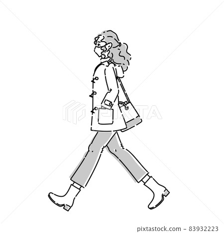 Walking woman full body sideways mask Walking woman full body sideways mask 83932223