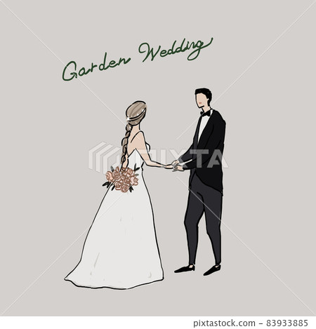 Bride and groom holding hands, wedding, marriage, B 83933885