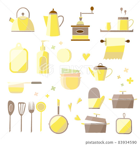 Kitchen utensil set lineless yellow 83934590