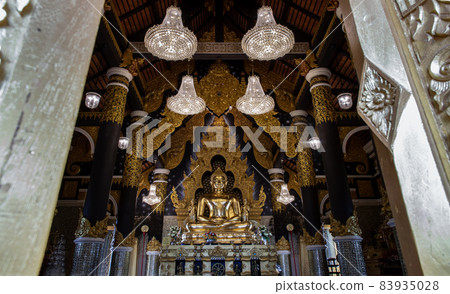 The golden buddha image within Wat Phra That Doi Phra Chan in Lampang. 83935028