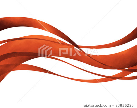 Red strip wave central background material illustration hand drawn watercolor style 83936253