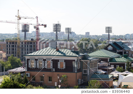 Irkutsk, Russia - July 24, 2021, Cellular towers of the city. Editorial Irkutsk, Russia - July 24, 2021, Cellular towers of the city. Editorial 83936440