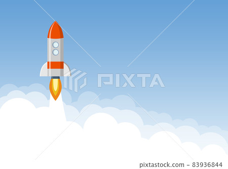 Rocket takes off into outer space Rocket takes off into outer space 83936844