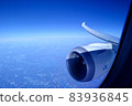 Airplane flying at high altitude 83936845
