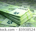 Czech money. Czech koruna banknotes. 2000 CZK Kc bills. 83938524
