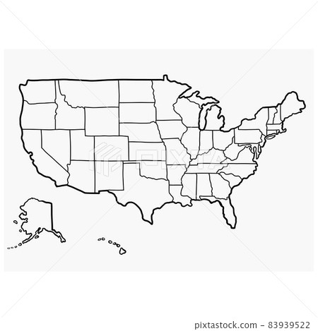 Doodle Freehand Drawing Of United States Of - Stock Illustration 