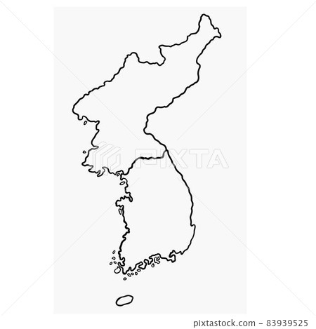 Doodle freehand drawing of North and South Korea map. Doodle freehand drawing of North and South Korea map. 83939525