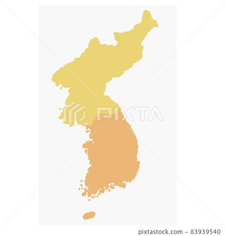 Doodle freehand drawing of North and South Korea map. 83939540
