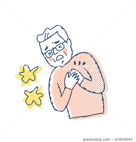 Senior man with chest pain 83939547