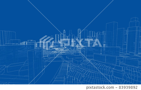 City view. Buildings and streets. Vector City view. Buildings and streets. Vector 83939892