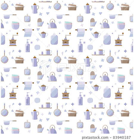 Pattern pattern blue of kitchen utensils 83940187