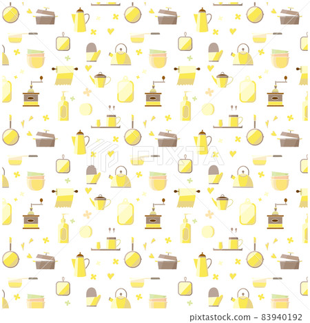 Kitchen utensils pattern pattern yellow Kitchen utensils pattern pattern yellow 83940192