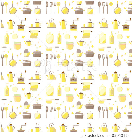 Kitchen utensils pattern pattern yellow 83940194