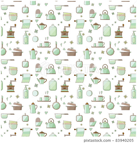 Kitchen utensils pattern pattern green Kitchen utensils pattern pattern green 83940205