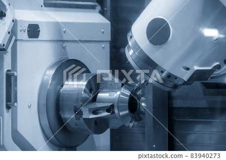 The hi-precision automotive manufacturing process by multi-axis CNC milling machine. 83940273