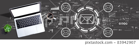 Email concept with a laptop computer Email concept with a laptop computer 83942907