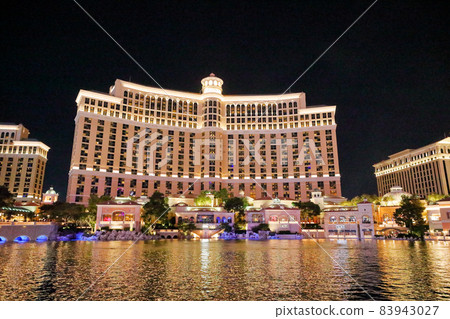 Night view of Bellagio Hotel in Las Vegas 83943027