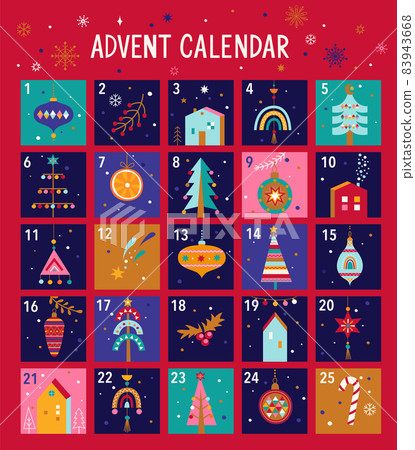 Christmas advent calendar,christmas elements. Christmas advent calendar,christmas elements. 83943668