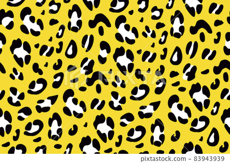 Leopard yellow and black seamless pattern. Animalistic print. Vector hand-drawn background. Leopard yellow and black seamless pattern. Animalistic print. Vector hand-drawn background. 83943939