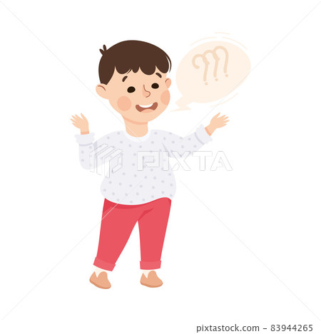 Little Boy with Speech Bubble Asking Question Vector Illustration Little Boy with Speech Bubble Asking Question Vector Illustration 83944265
