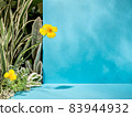 Frontal view of floral background for product showing. 83944932