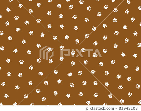Footprints of paws Random pattern background [brown background] 83945108