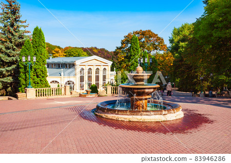 Central square in Yessentuki city, Russia 83946286