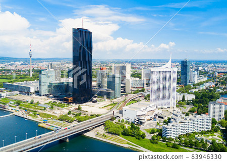 Danube district aerial, Vienna 83946330