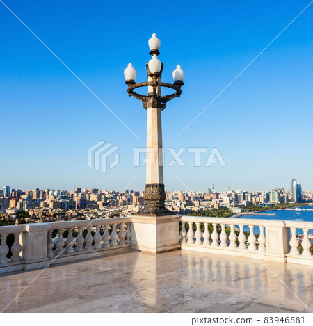 Baku aerial panoramic view 83946881