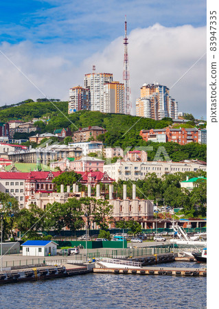Vladivostok aerial panoramic view 83947335