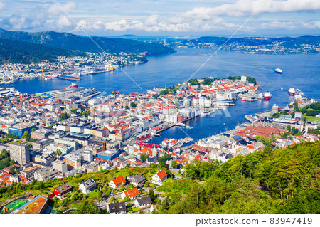 Bergen aerial panoramic view Bergen aerial panoramic view 83947419