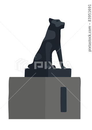 Illustration of the statue of Hachiko, a faithful dog in Shibuya, Tokyo, Japan, a landmark for sightseeing 83951691