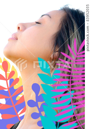 beautiful woman with floral art beautiful woman with floral art 83952035
