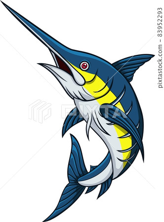 Cartoon marlin fish isolated on a white background 83952293