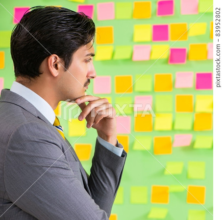Businessman with many business priorities 83952802