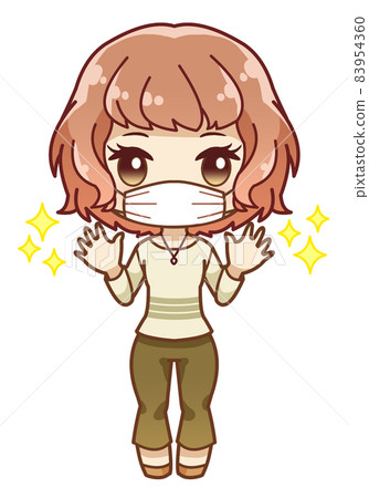 Young woman rejoicing in a mask Young woman rejoicing in a mask 83954360