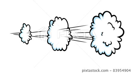 Comic speed effect with clouds. Comic clouds with motion trail lines. Vector illustration 83954904