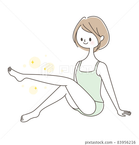 A woman who is happy to succeed in losing her legs A woman who is happy to succeed in losing her legs 83956216