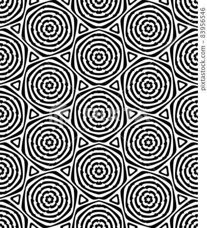 Seamless geometric hexagons and triangles floral pattern. Seamless geometric hexagons and triangles floral pattern. 83956546