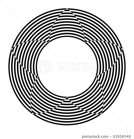 Striped lines and zig zag circle patten for round frame. Striped lines and zig zag circle patten for round frame. 83956548