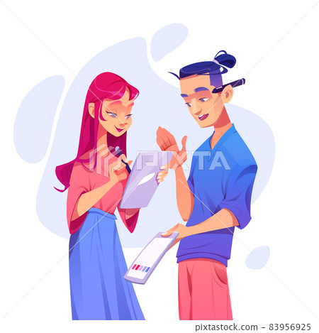 Designers working process, man woman illustrators 83956925