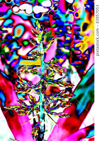 Abstract image of a Blue Rain Ehmeya flower, changed color, bright background 83957053