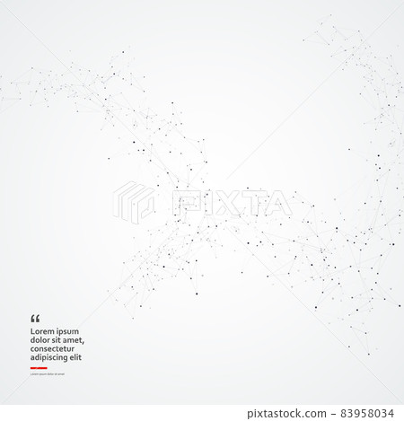Abstract polygonal design with connecting dots and lines. Network technology background Abstract polygonal design with connecting dots and lines. Network technology background 83958034