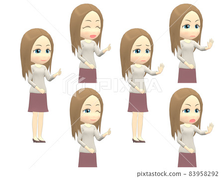 [OK NG A] Caucasian female knit straight diagonal 83958292