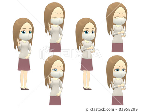 [Inspiration A] Caucasian female knit straight diagonal 83958299