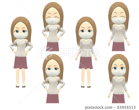 [Angry A] Caucasian female knit straight front 83958313