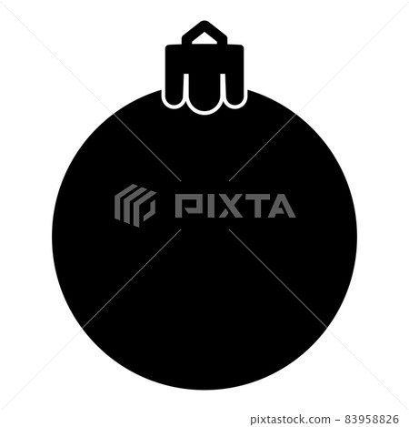New Year's ball Christmas sphere toy icon black color vector illustration flat style image New Year's ball Christmas sphere toy icon black color vector illustration flat style image 83958826