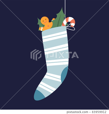 Cute christmas stocking full of small gifts 83959912